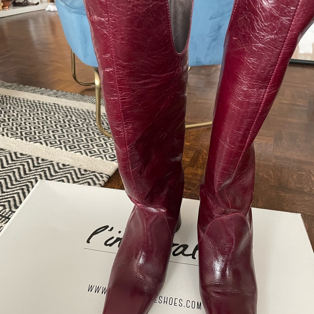 L'INTERVALLE Burgundy Heeled Boots